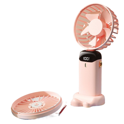 USB Portable Handheld Fan ? Foldable Mini Neck Fan with Digital Display & Aroma Function